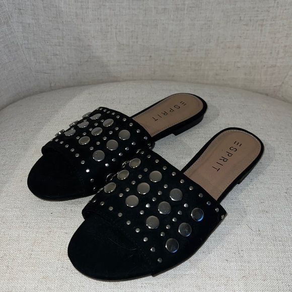 Esprit Shoes - Nwot Espirit Slide Sandals Black Suede Size 7.5